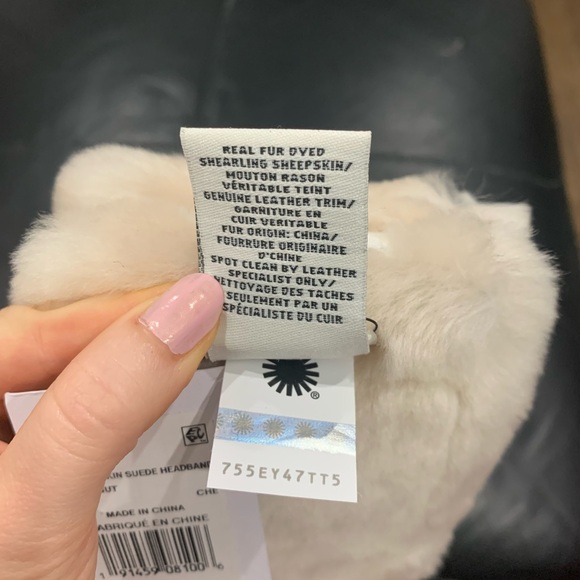 New Ugg Women’s Sheepskin Suede Headband Chestnut One Size - Picture 8 of 8